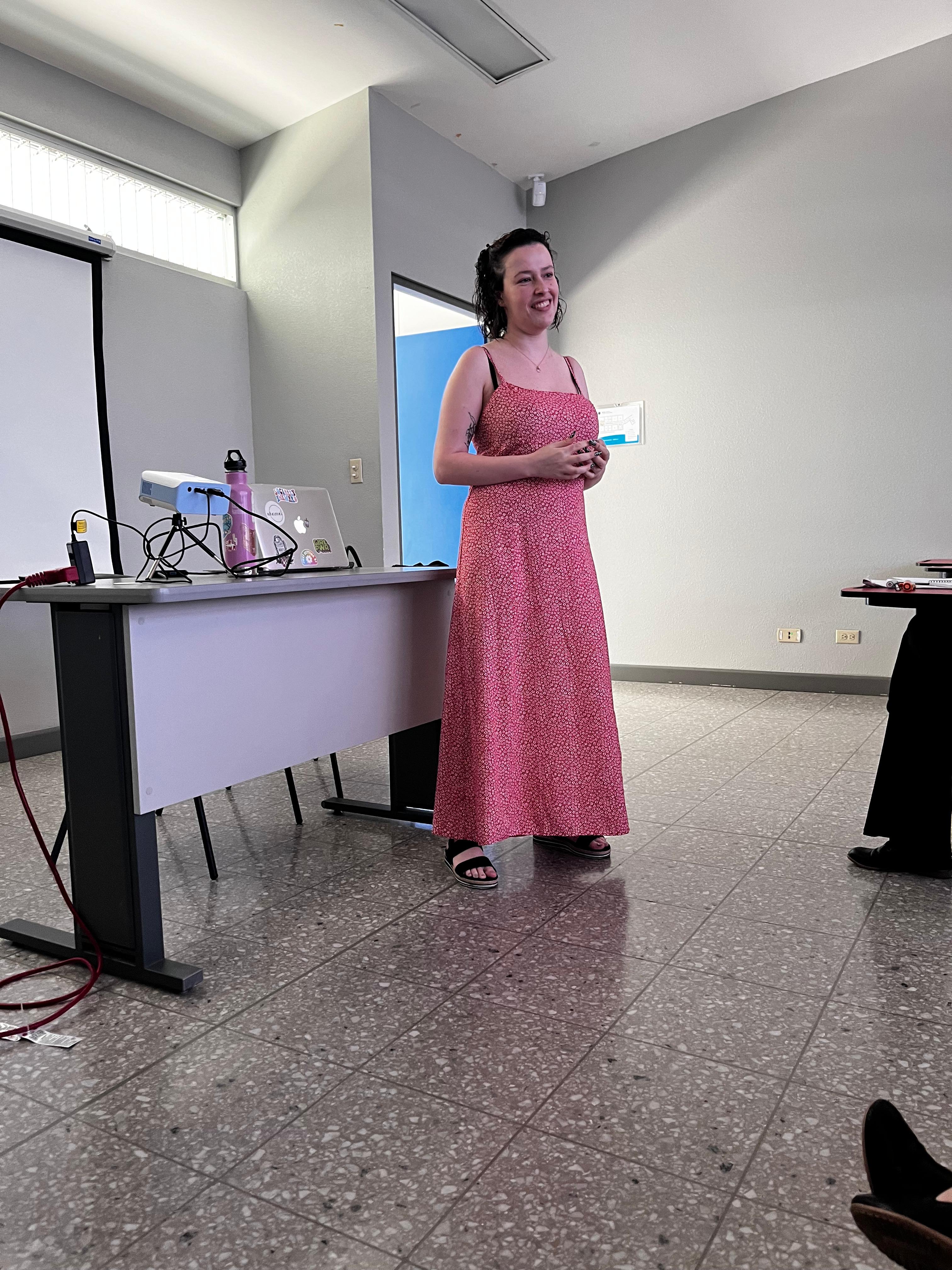 Mijal teaching a class